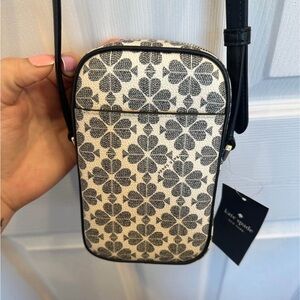 Kate Spade Black and Cream Floral Crossbody